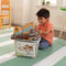 KidKraft Bucket Top Construction Wooden Train Set with Storage Box for Kids, Train Track Set with Wooden Toy Cars with Crane and Accessories Included, Construction Toys, 17805