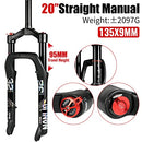 Gaderth Bike Suspension Fork, 20 inch Fat Bike Straight Front Fork, 4.0" Tire 135mm Air Double Shoulder Bicycle Front Fork, Snow Beach Shock Absorber Mountain Bike MTB Fork 20 inches