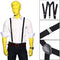 Boolavard Solid Color Mens Suspender Bow Tie Set Clip On Y Shape Adjustable Braces (Purple)