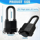 Hicarer 50 Pack Waterproof Padlocks Keyed Alike Wide Long Padlock Weatherproof Pad Locks with Keys 1-9/16 Inch Outdoor Padlocks for Home, Garden, Garage, Gate Security