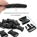 1 Inch Wide 10 Yards Black Nylon Heavy Webbing Strap+12 Set Plastic 1 Inch Flat Side Release Buckles and Tri-Glide Slides