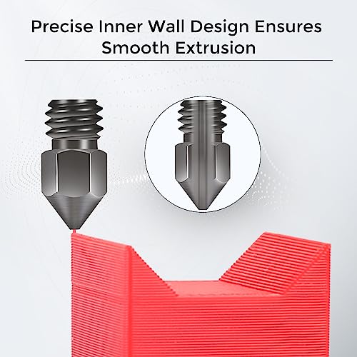 Sovol Creality Hardened Steel MK8 Nozzle All Metal Tungsten with High Temperature Resistance Wear Resistant for Ender 3 CR-10 Series Most FDM 3D Printers 0.2/0.3/0.4/0.5/0.6mm (8pcs in one Pack)