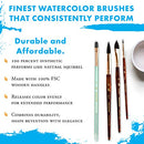 Princeton Neptune Fine Art Watercolours Brushes Pro Set, Synthetic Squirrel, 4 Piece Travel Brush Set, Short Handle, Ideal for Professionals & Students