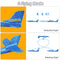 2 Pcs Flying Airplane Toys with Launcher,Foam Glider Planes,Kids Outdoor Toys Yard Games, for 4 5 6 7 8 9 10 Years Old Boys Girls, Airplane Birthday Party Supplies(Red,Blue)