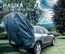 Hasika SUV Camping Tent Car Tailgate Shade Awning with Screen Net Midsize to Full Size SUV Van Waterproof 3000 MM UPF 50+ Black (Small)