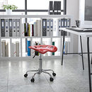 (Wine Red) - Flash Furniture LF-214A-WINERED-GG Vibrant Wine Red Tractor Seat and Chrome Stool