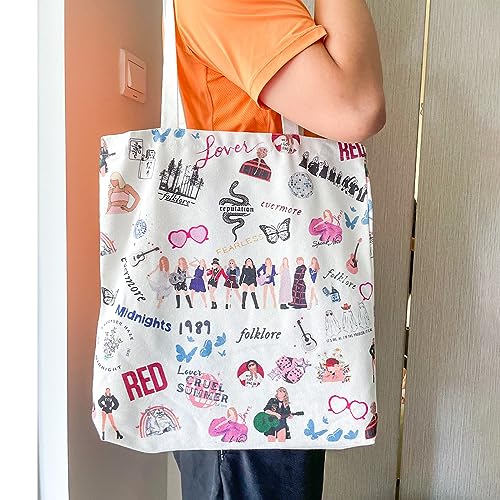 Album Inspired Gift Music Lover Gift Canvas Tote Bag Pop Star Musician Merch Shoulder Shopping Bag Grocery Bag (Beautiful Bag-AU)