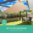 Instahut Shade Sail Rectangle 4 x 5m Sunshade Cloth Shadecloth Sun Block Outdoor Marquee Canopy Shelter Cover for Beach Pool Patio Backyard Lawn Garden Carport Fence Greenhouse, Beige 98% UV Blockage