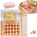 STARSLIFE Egg Holder for Refrigerator with Lid, Covered Eggs Tray Carrier Food Storage Containers, Plastic Stackable Organizer Case Protect and Keep Fresh for Fridge, Total Stores 48 eggs (Pack of 2)