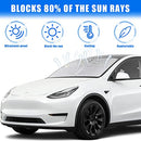 Sunshade Designed for Tesla Model Y Exclusively, Front Windshield, Double Layer Light Blocking Fabric, Foldable Sun Shade with a Storage Bag, Accessories for Tesla Model Y (for Model Y)