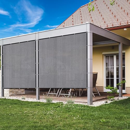 VICLLAX 90% Shade Fabric Sun Shade Cloth Privacy Screen with Grommets for Patio Garden Pergola Cover Canopy Carport 20x24 FT, Grey