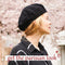 Womens Mens French Hat Beret - Ladies Women's Summer Crochet 100% Cotton Caps Hand Knitted Black