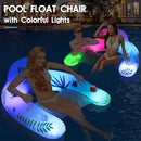 LanAqua Pool Float with Canopy,Solar Inflatable Pool Floats Chair Pool Chair Lounge Float with Lights, Floating Pool Chair with Headrest & Cup Holder,Water Chair Pool Floats Adults Beach Pool Floaties