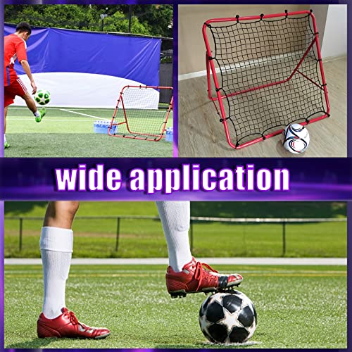 Swpeet Duarble Foldable Football Training Rebounder Net with Thickened Tube and Rope Assortment Kit, Training Soccer Kickback Target Goal Net Perfect for Backyard Soccer Practice and Soccer Training