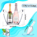 Ice Bucket 2 Pcs 4 Liter Beverage Tub Champagne Wine Bucket for Parties and Drinks Plastic Acrylic Ice Tub with Scoops for Cocktail Bar Good for Champagne or Beer Bottle