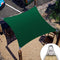 ColourTree 24' x 24' Green Square Super Ring Sun Shade Sail Canopy Structure, Super Durable Heavy Duty, Reinforced Corners, Edges & 260 GSM Permeable Fabric - 5 Years Warranty - We Customize