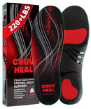 (220+lbs) Plantar Fasciitis High Arch Support Insoles Inserts Men Women - Orthotic Insoles High Arch for Arch Pain - Work Boot Shoe Insole - Heavy Duty Support Pain Relief (XL, Black)