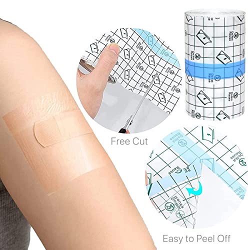 Waterproof Transparent Bandage, 7cm x 10m Disposable Film Wound Dressing Cuttable Elastic Self-Adhesive Bandaid Stretch Adhesive Dressing Tapes, Wound