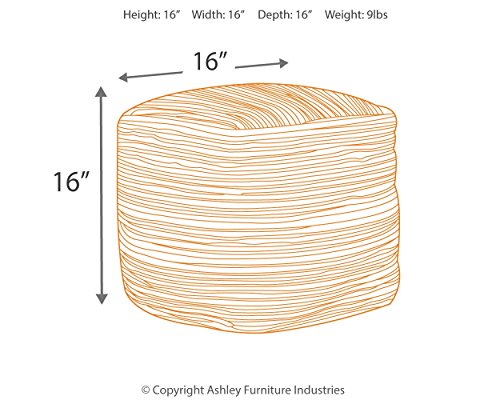 Ashley Furniture Signature Design - Absalom Pouf - Comfortable Ottoman & Footrest - Natural
