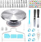 Mofish 92 Pcs Aluminum Cake Decorating Set Kit Supplies with Aluminium Alloy Rotating Cake Turntable & Leveler,24 Numbered Icing Tips,3 Spatulas,3 Comb Scrapers,2 Couplers,50 Disposable Pastry Bags