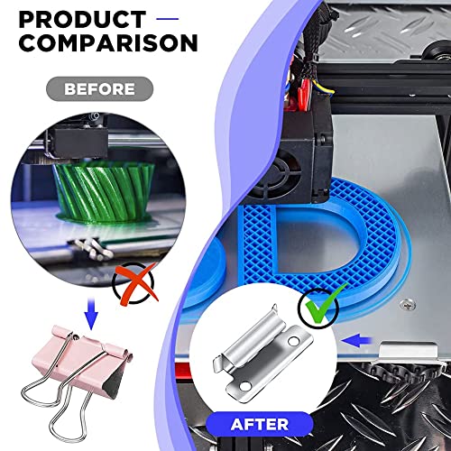 Laiaouay 16 Pieces 3D Printer Bed Clips Clamp Hot Bed Glass Platform Fix Clamps and Silicone Leveling Solid Bed Mounts Set