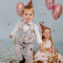 Gold Confetti Poppers 4 Pack | Confetti Cannon Party Poppers Confetti Shooter for Events Birthday Celebration | Bulk Streamer Blaster Cannon Star Launcher | Large Prank Package Gun Tube Stick