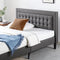 Zinus Queen Bed Frame DACHELLE Bedroom Furniture, Uphostered Tufted Fabric headboard, Dark Grey