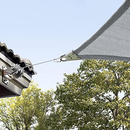 Amgo 22' x 24' Grey Rectangle Super Ring Sun Shade Sail UPF50+ AGSRRG Canopy Awning Shades for Patio, Commercial Standard, 260 GSM Heavy Duty, 98% UV Blockage, 5 Years Warranty (We Customize)