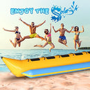 5 Person Recreational Inflatable Banana Boat with Storage Bag, Foot Pump, and Repair Kit, with Reinforced Seats and Foot Areas