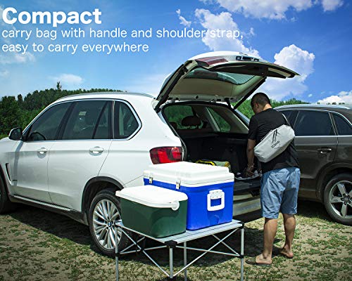 iClimb Super Easy Assemble Folding Cot Ultralight Compact Heavy Duty with Carry Bag for Adults Camping Backpacking (Grey)