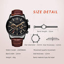 LIGE Mens Watches Chronograph Leather Waterproof Analogue Quartz Stainless Steel Business Classic Men's Wrist Watches, Black Brown, bracelet