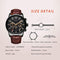LIGE Mens Watches Chronograph Leather Waterproof Analogue Quartz Stainless Steel Business Classic Men's Wrist Watches, Black Brown, bracelet