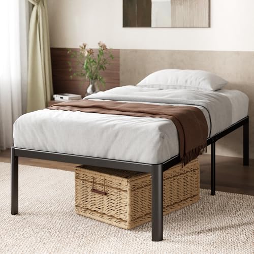 Zinus Van Single Bed Frame 40cm Metal Bed Base | Steel Slat Mattress Support | Bedroom Furniture