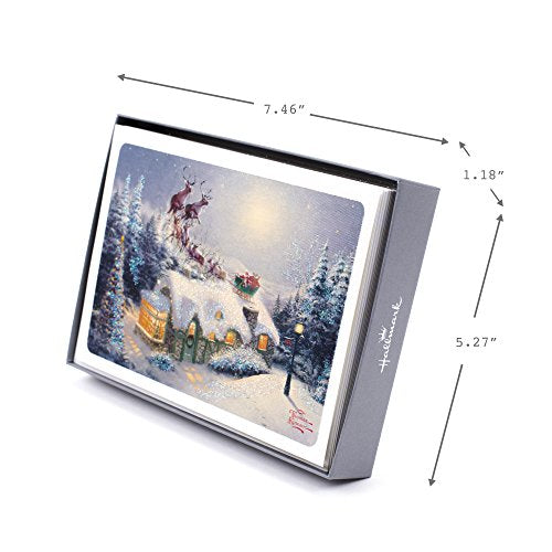 Hallmark Christmas Boxed Cards (Thomas Kinkade Santa. 16 Cards and 17 Envelopes)