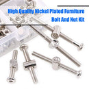 Glarks 100Pcs M6 x 40/50/60/70/80mm Hex Drive Socket Cap Furniture Barrel Screws Bolt Nuts Assortment Kit for Furniture, Cots, Babybeds, Crib, Chairs - Nickel Plated