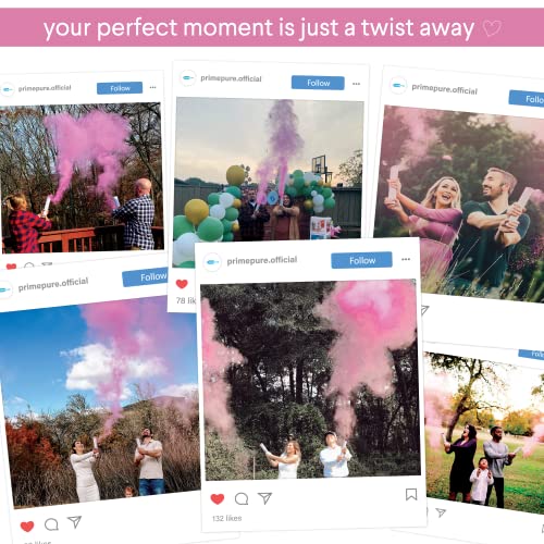 Gender Reveal Confetti Cannon - 2 Pack - Biodegradable Pink Gender Reveal Smoke Bombs for Gender Reveal Party | Gender Reveal Cannons | Girl Gender Reveal Powder Cannon | Baby Gender Reveal Poppers