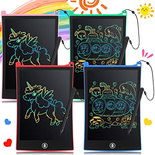 Zonon 4 Pcs LCD Writing Tablet for Kids 8.5 Inch Doodle Board Drawing Tablet Toddler Toys Gifts LCD Writing Board Electronic Erasable Reusable Writing Drawing Pad(Dark Blue, Pink, Red, Green)