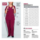 Dickies EDS Essentials Scrubs, V-Neck Womens Tops with Four-Way Stretch and Moisture Wicking DK615, Wine, Small