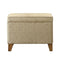 HomePop Upholstered Storage Ottoman with Hinged Lid, Tan