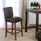 70cm Luxury Brown Faux Leather Barstool