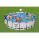 Bestway Steel Pro MAX 18 Foot x 48 Inch Round Metal Frame Above Ground Outdoor Swimming Pool Set with 1,000 Filter Pump, Ladder, and Cover