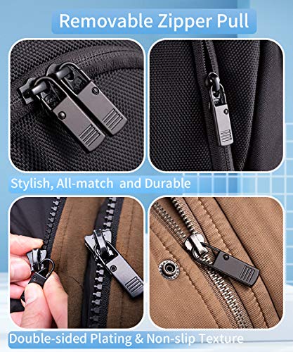 (Black Zipper Pull Kit) - Zipper Pull, Universal Zipper Pull Replacement Kit, Removable Zipper Pulls Tab Replacement (20 Pcs), Black Zipper Pulls for Jackets, Luggage, Backpacks, Purses, Boots, Pants, Tents, (3 Styles 4 Sizes)