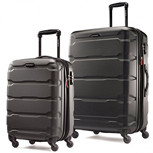 Samsonite Omni PC Hardside Expandable Luggage with Spinner Wheels, Black, 2-Piece Set (20/28), Black, One Size, Spinner