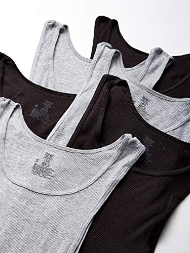 Hanes Ultimate Men's Dyed Tank (Black/Grey), Black/Gray, Medium