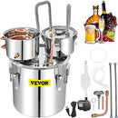 VEVOR Moonshine Still Distiller 50L Stainless Steel Water Distiller Copper Tube with Circulating Pump Home Brewing Kit Build-in Thermometer for DIY Whisky Wine Brandy Spirits (50L)