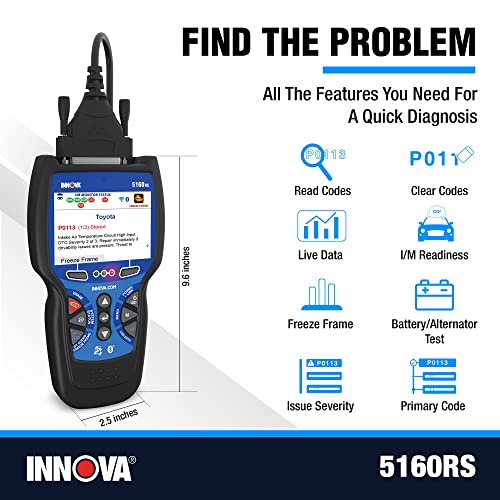 INNOVA 5160RS, OBD2 Bidirectional Scan Tool, OE-Level All System Diagnostics, Reset Oil Light/Battery/EPB/SAS/DPF, Mechanic Recommended Fixes & Parts, TSBs, Free Lifetime Updates