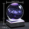 Qianwei 3D Solar System Crystal Ball 80mm 3.15" Laser Engraved Hologram with Sliver Led Lamp Stand, Galaxy Glass Ball, 4 Colors Light, Planets Sphere,Home Office Decor…