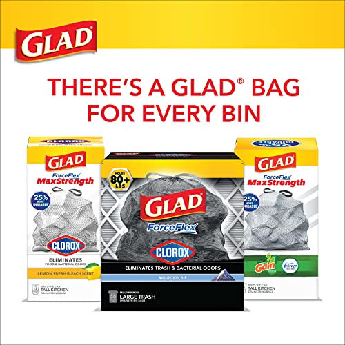 Glad Forceflex Trash Bags, Multipurpose Rubbish Bags with Stretchable Strength, Fits 30 Gallon Can, 25 Count