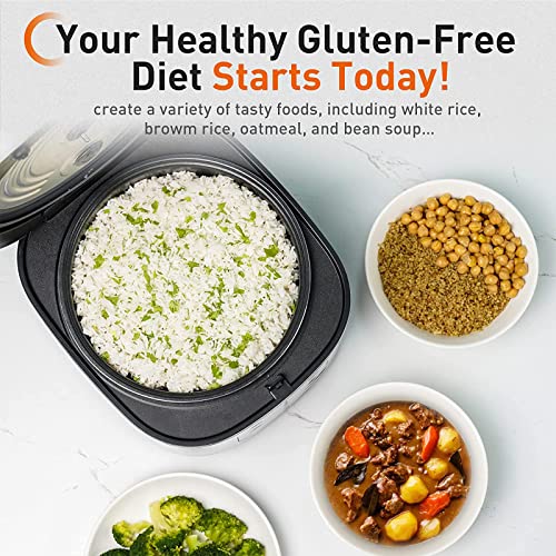 JOYOUNG Rice Cooker 8 Cup, 14 Menu Options Multi-Functional Rice Cooker Non-Stick Cooker Low Sugar Rice with Steamer, Keep Warm, LED Display, 4L, 860W