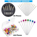 140 Pieces Sewing Tool Set Including Tomato Pin Cushion, Pumpkin Wrist Cushion, Glass Ball Head Pins, Self Threading Needle Gourd Shaped Needle Threaders, Seam Ripper, Thimble and Soft Tape Measure